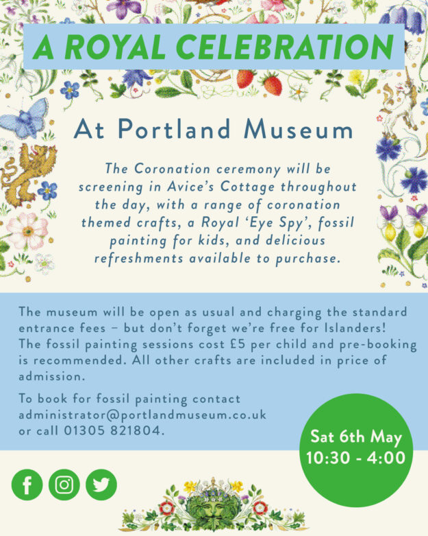 Poster detailing Portland Museum's Coronation event